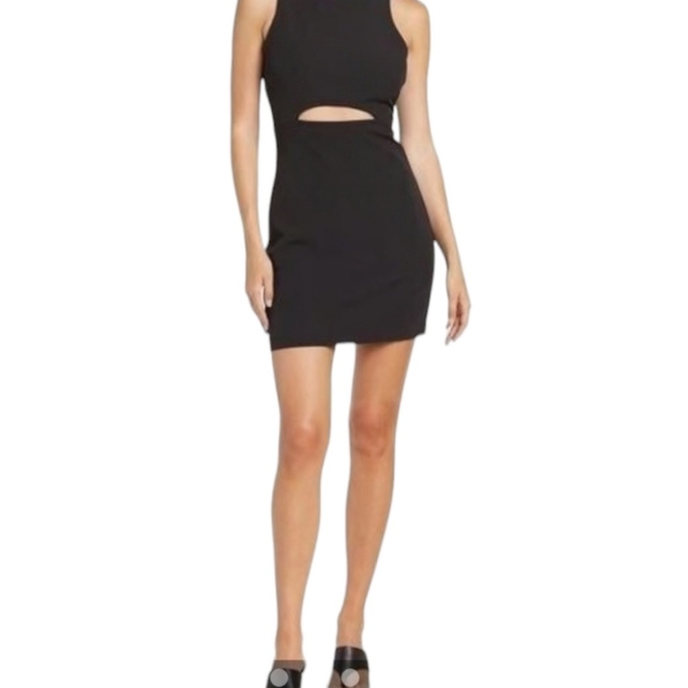 Women's Medium Mini Black Dress U Back Front Cutout.  Perfect little black dress
